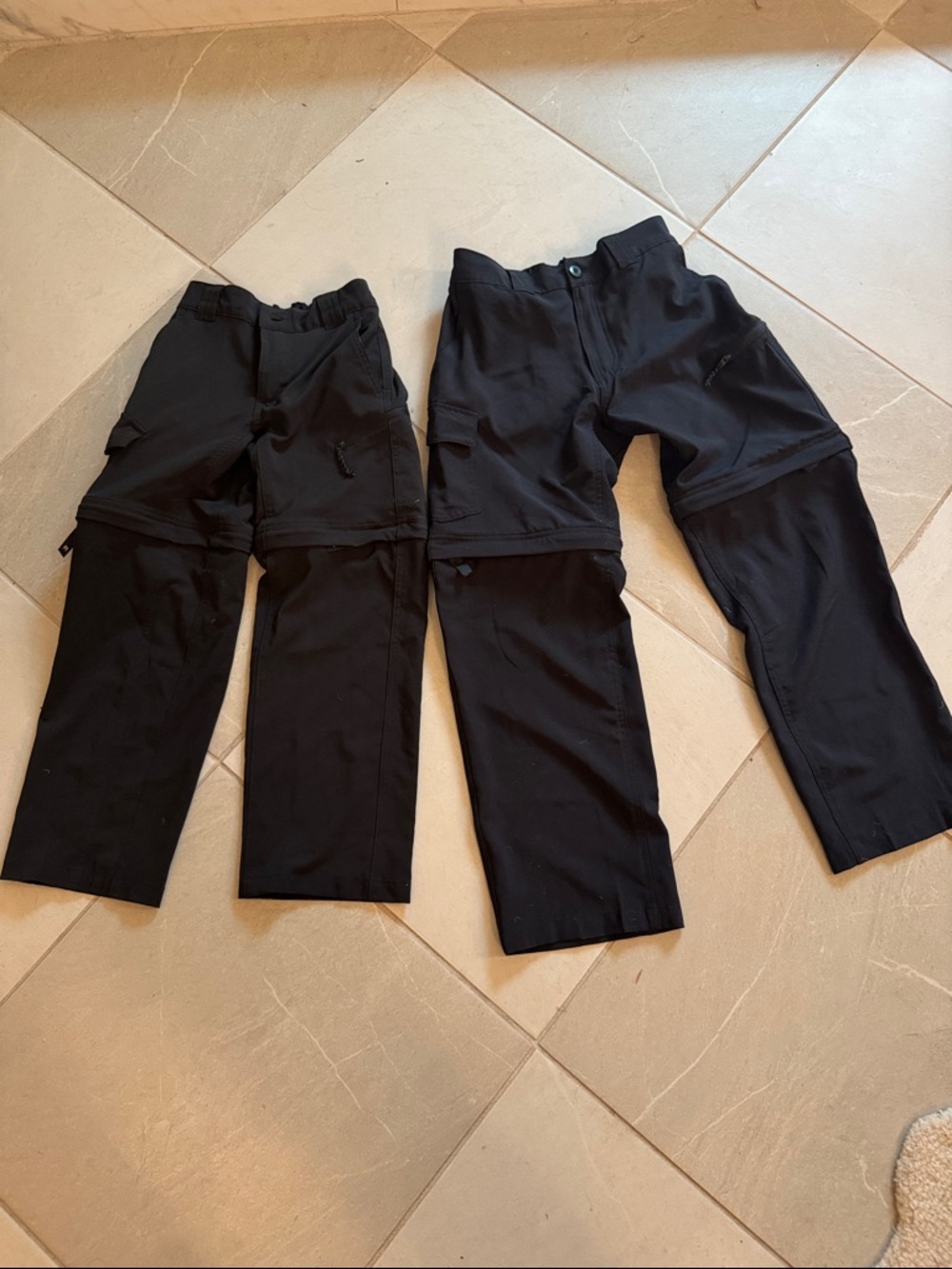 Magellan Outdoors Black Kids Convertible Zip-Off pants, total for both